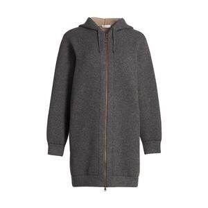 Brunello Cucinelli Cashmere Blend Grey Hooded Zip Cardigan Size X-Small